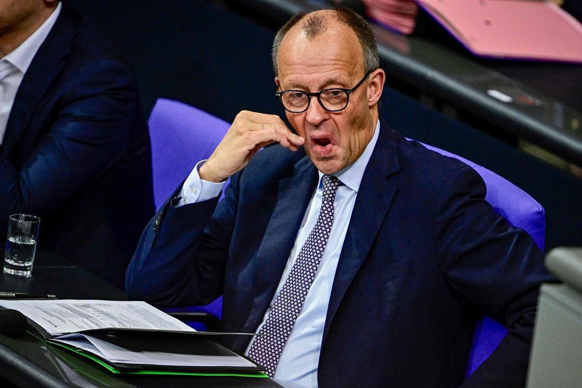 Friedrich Merz wirbt in Berlin für eine EU-Lösung zur Nutzung eingefrorener russischer Vermögen zur Ukraine-Unterstützung.⇒AFP