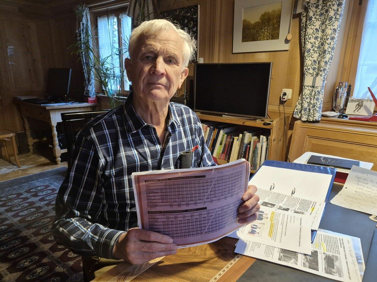 Hubert Thomma wohnt in Vandans. Er verfolgt die Pläne zur Bahnverlängerung seit Anbeginn. ⇒VN/JUN