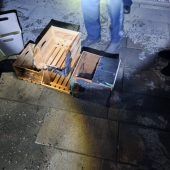 Flammen an der Fassade eines Hauses in Bludenz