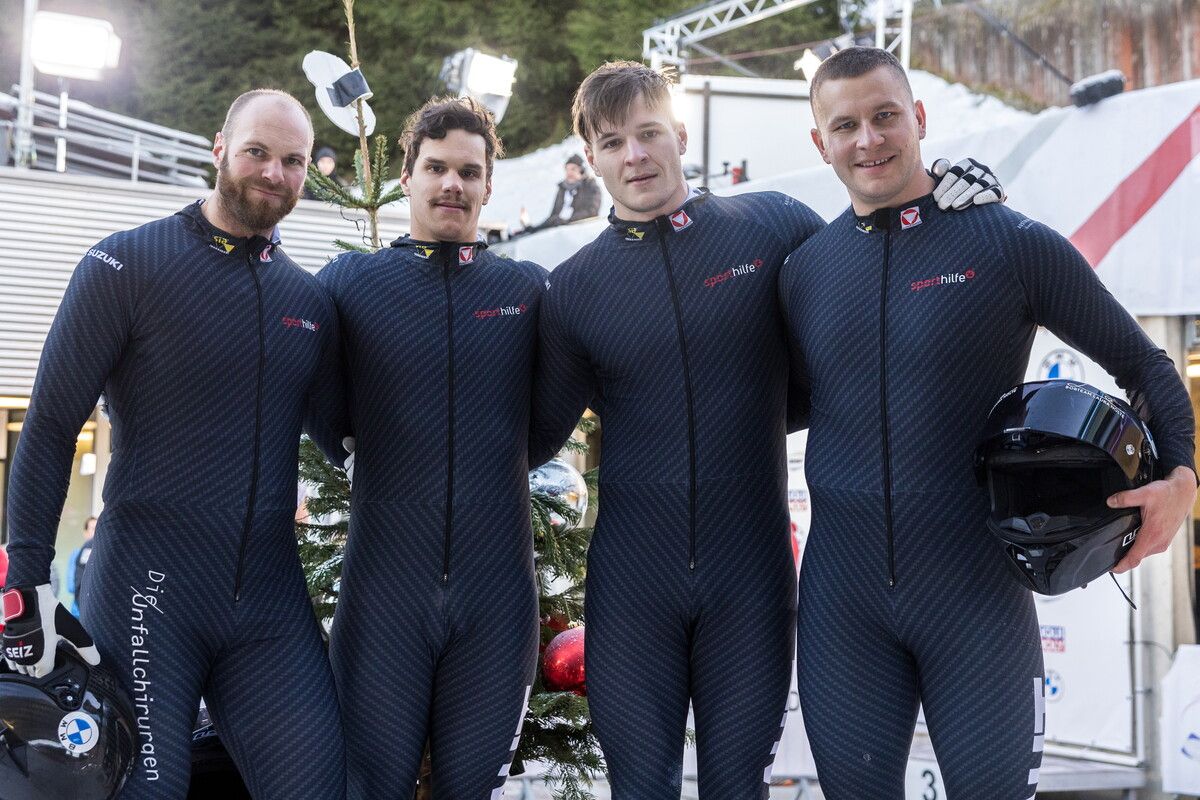 Das viertplatzierte ÖBSV-Quartett mit Kristian Huber (2. v. r.).⇒APA