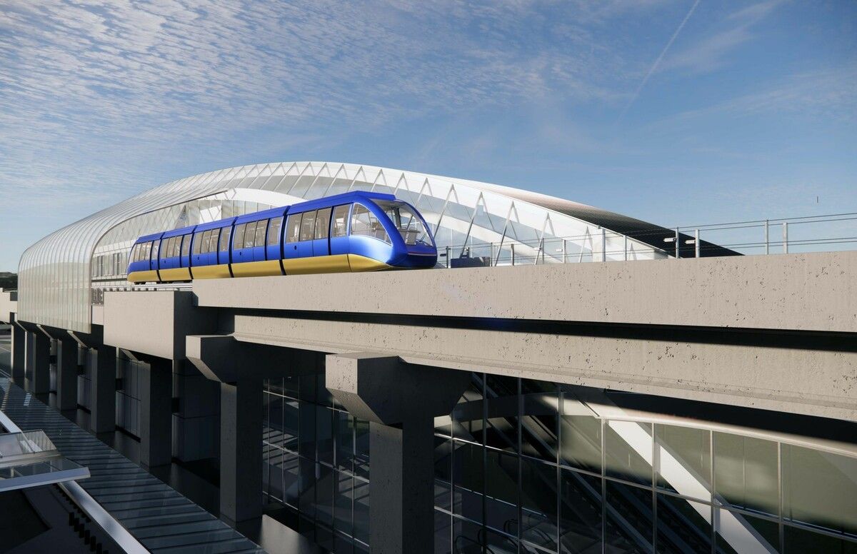 Der AirTrain soll in Newark (USA) künftig Millionen Passagiere pro Jahr transportieren. ⇒Doppelmayr