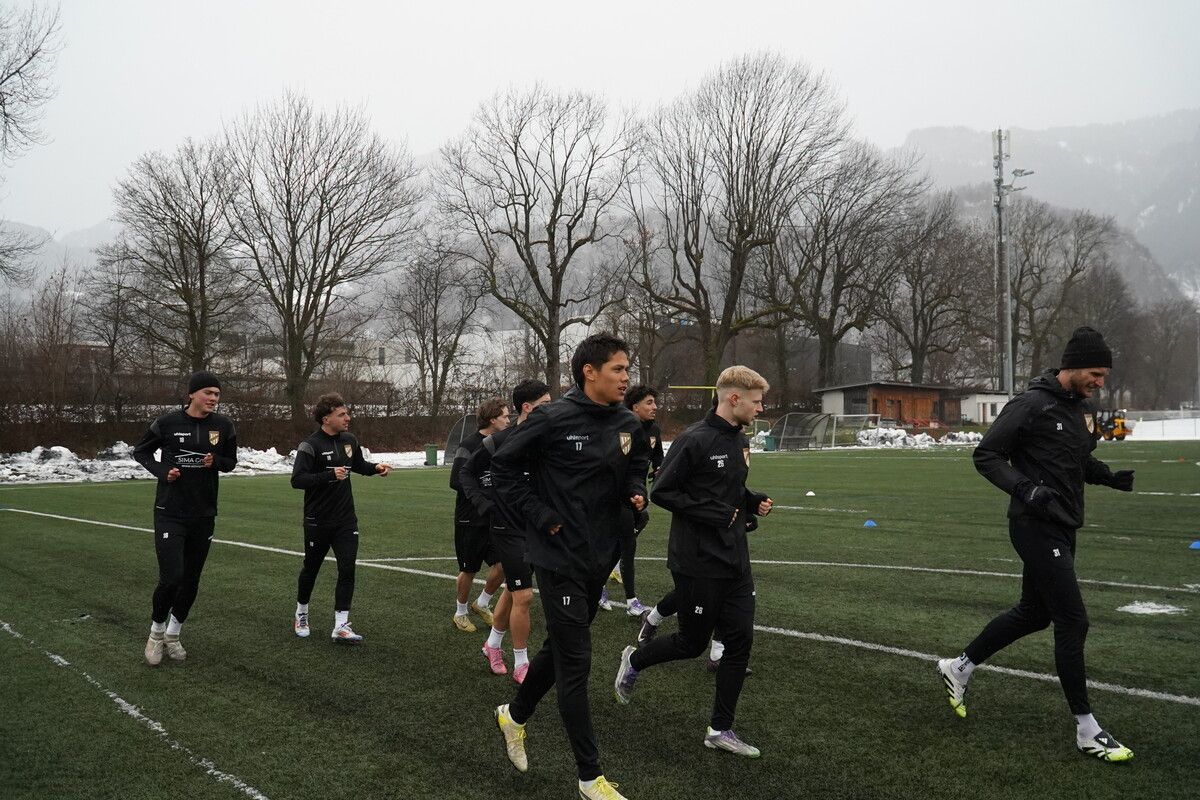 Die Lauftests absolvierten die Austria-Spieler am Montagnachmittag auf dem Kunstrasenplatz in Hohenems.⇒SCA