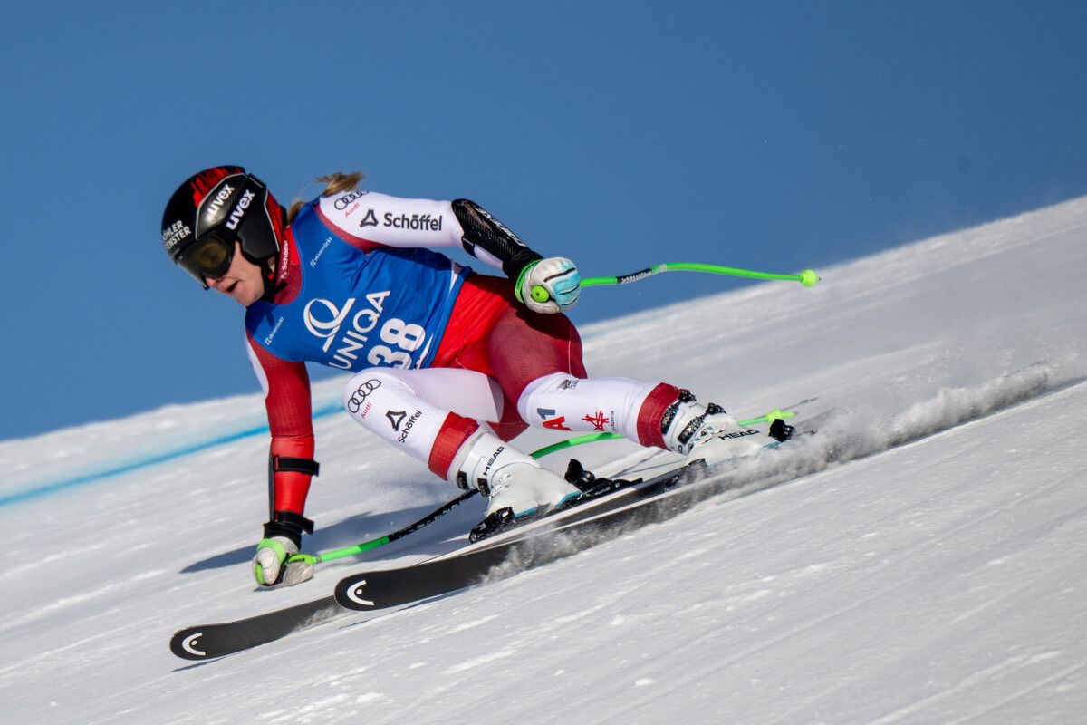 Fand eine ideale Spur am zweiten Tag der Europacuprennen in St. Anton. Platz drei war am Ende die Belohnung für Vanessa Nussbaumer.⇒gepa