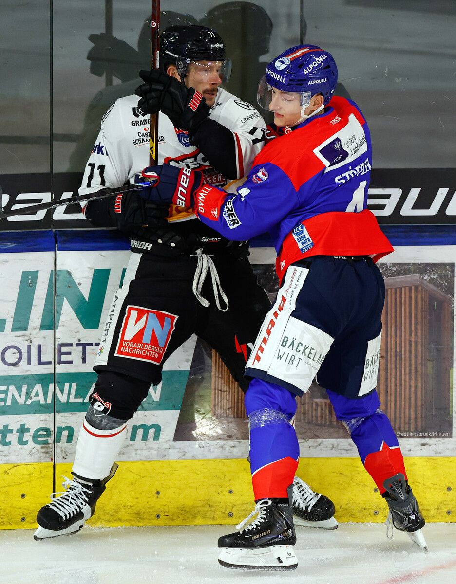 Für Kapitän Kevin Macierzynski (links) und seine Pioneers geht es im dritten Saisonduell gegen Innsbruck um ganz wichtige Punkte. ⇒gepa