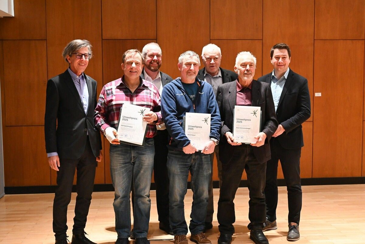 Gerhard Vinatzer, Horst Huber und Alwin Schönenberger wurden mit dem Lustenauer Umweltschutzpreis geehrt.