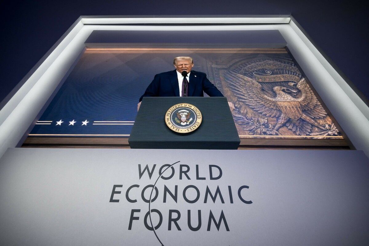 Im Vorjahr war der US-Präsident digital beim WEF zugeschaltet.⇒AFP