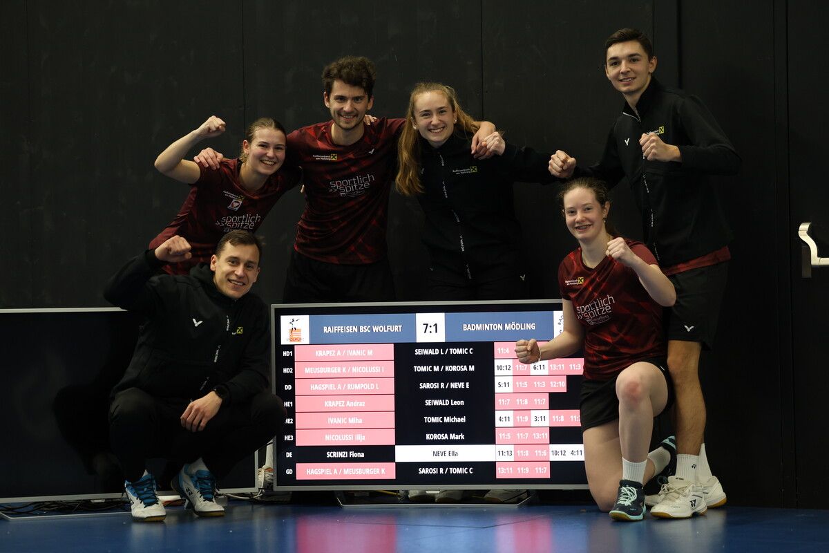 In der sechsten von zehn Runden feierte der UBSC Wolfurt gegen Mödling den fünften Sieg im Grunddurchgang der Badminton-Bundesliga.⇒Kempter7.com