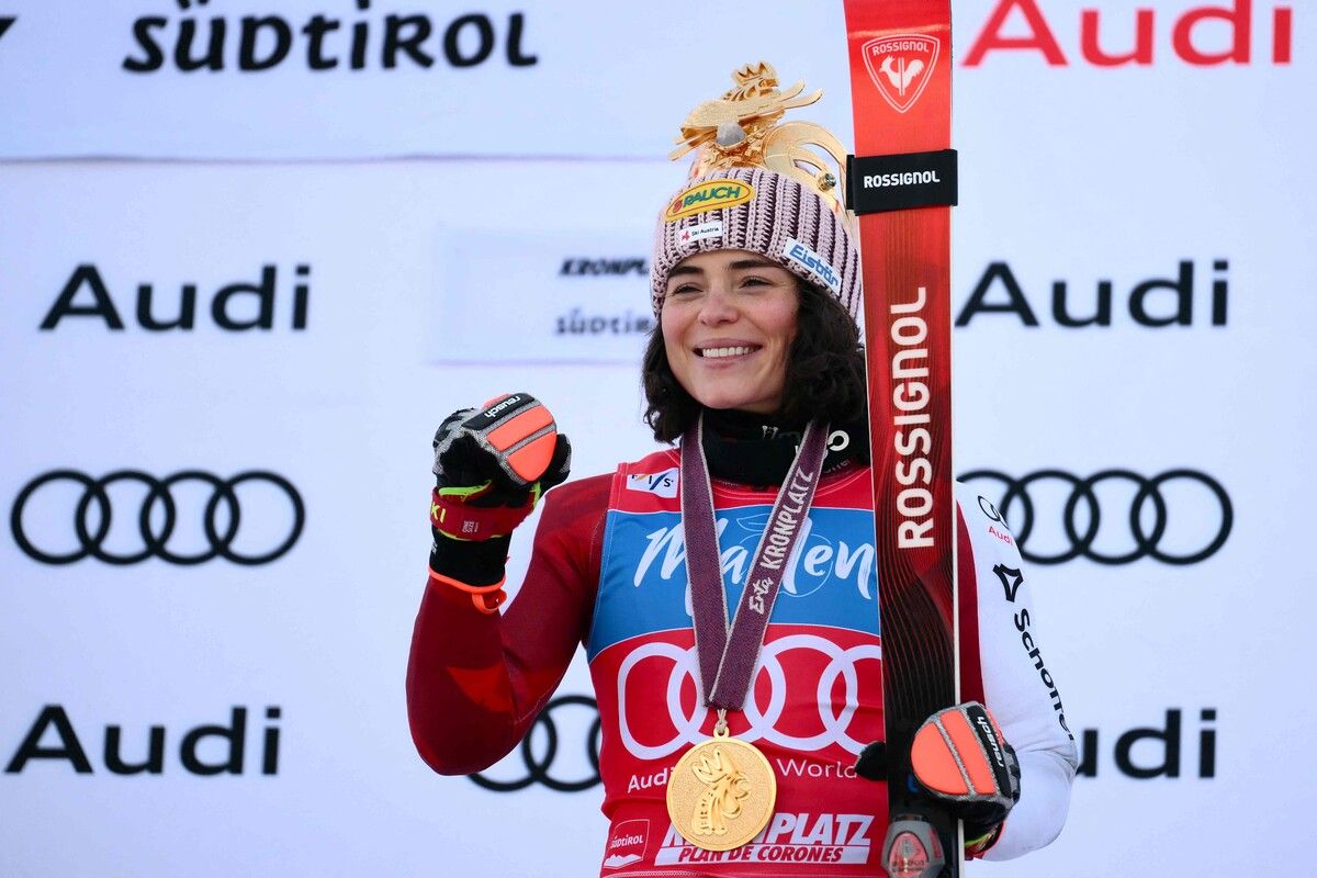 Julia Scheib könnte bereits am Samstag ihre erste kleine Kristallkugel holen.⇒APA