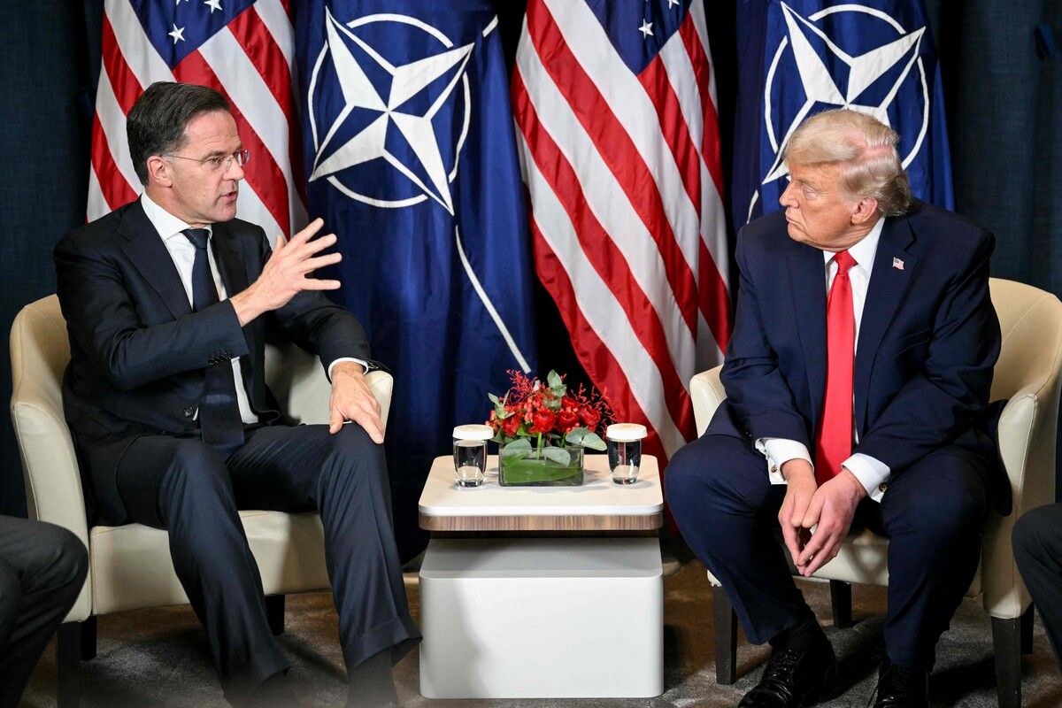 Kurz nach dem Treffen mit NATO-Chef Mark Rutte verkündete Donald Trump das „Rahmenabkommen“ und das Zurückziehen der Strafzölle gegen EU-Länder.⇒AFP