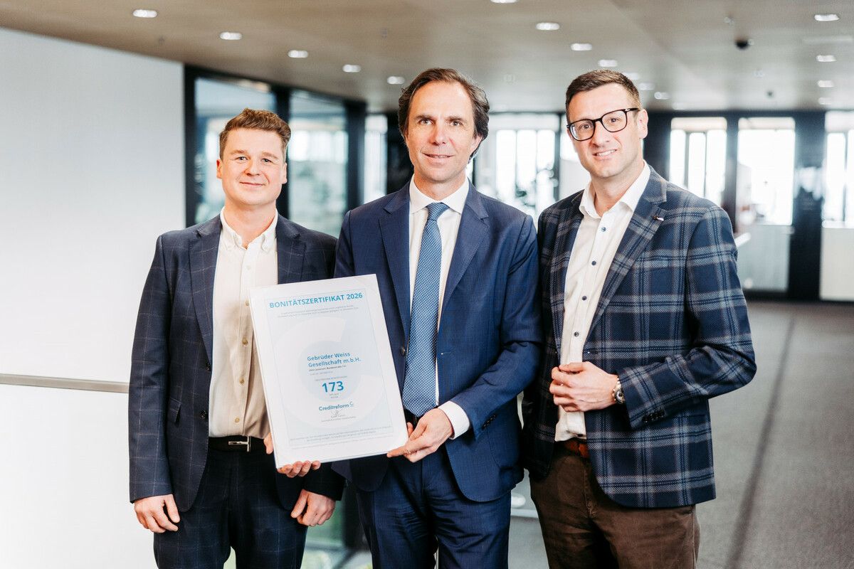 Lukas Weiss, Creditreform, Wolfram Senger-Weiss und Philipp Potomak (GW)⇒Fa