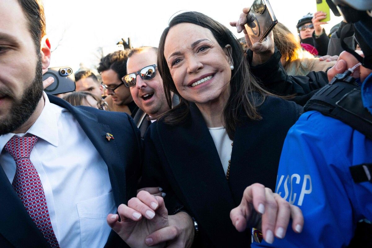 María Corina Machado nach dem Treffen mit Trump. ⇒afp