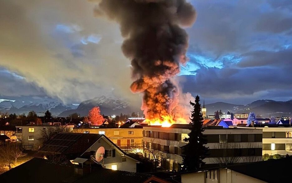 Mechanische Arbeiten dürften zu der Feuersbrunst geführt haben.⇒feuerwehr Lustenau
