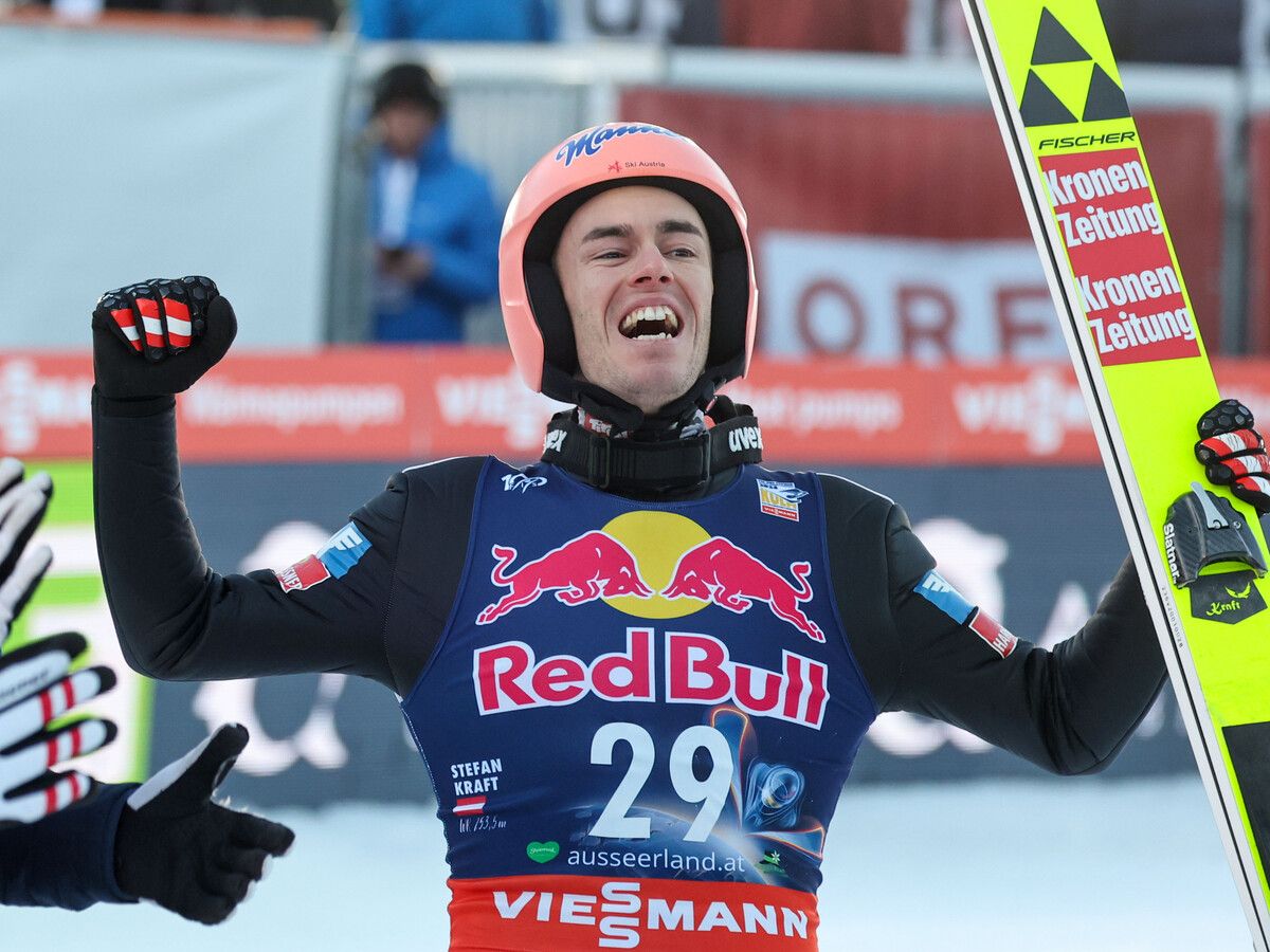 Stefan Kraft holte bei der Ski-WM im Einzel 2024 Gold und zwei Jahre zuvor und 2016 jeweils Bronze. Dazu kommen in der Mannschaft je eine Silberne und Bronzene. ⇒GEPA
