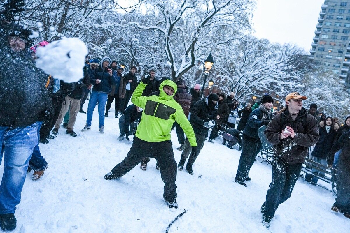 Bei all dem Chaos hatten viele New Yorker aber auch Spaß mit dem Schnee.⇒AFP