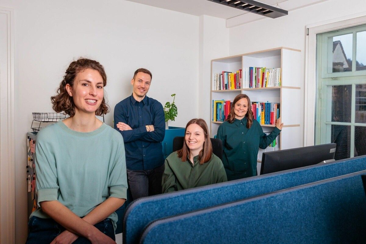 Das veicus-Team: Magdalena Sohm, Peter Flatscher, Corina Feuerstein und Angelika Abbrederis (v.l.). ⇒Marion Hofer