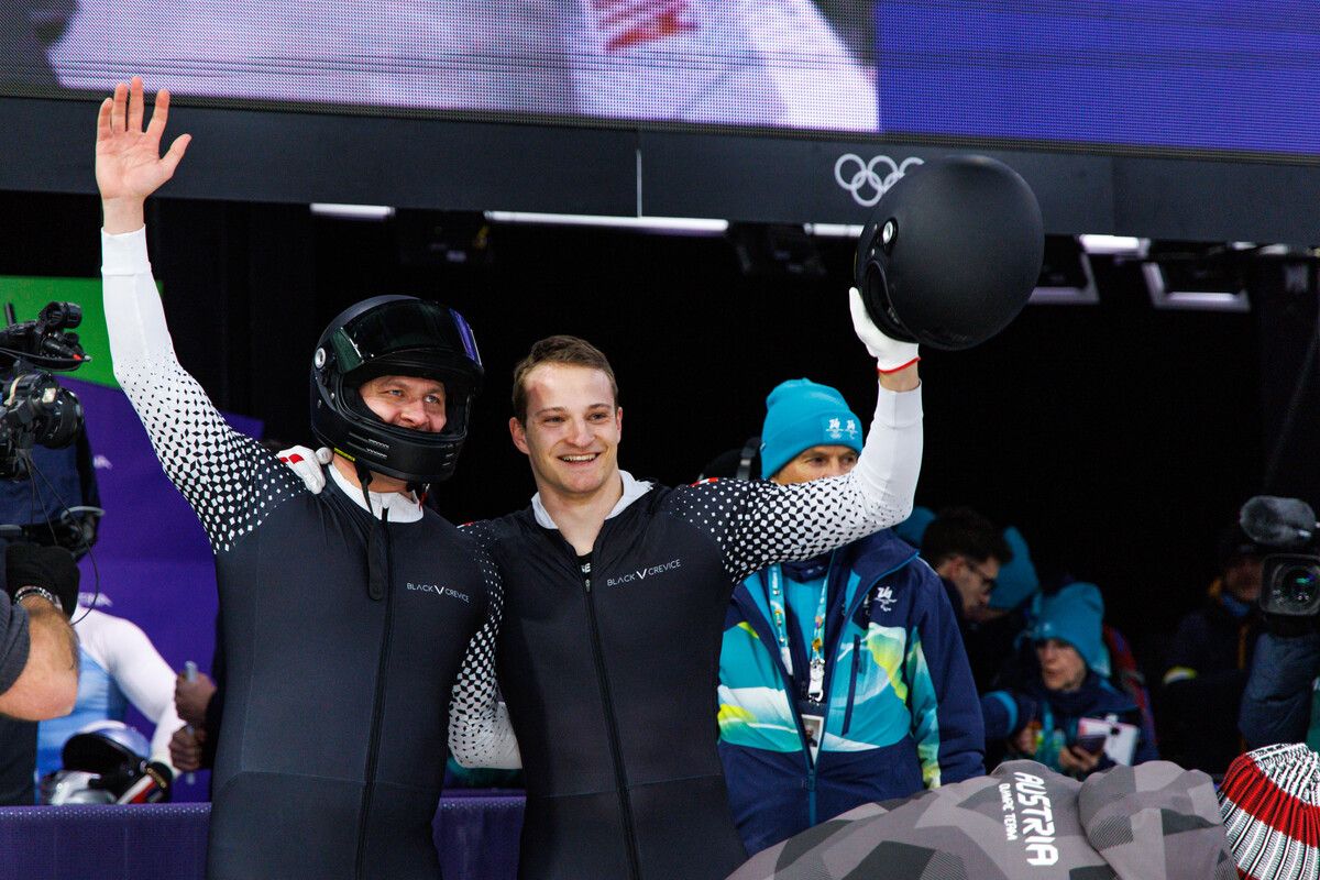 Der Feldkircher Daniel Bertschler (r.) und Markus Treichl hatten als Neunte nach vier soliden Läufen 3,31 Sekunden Rückstand.⇒GEPA