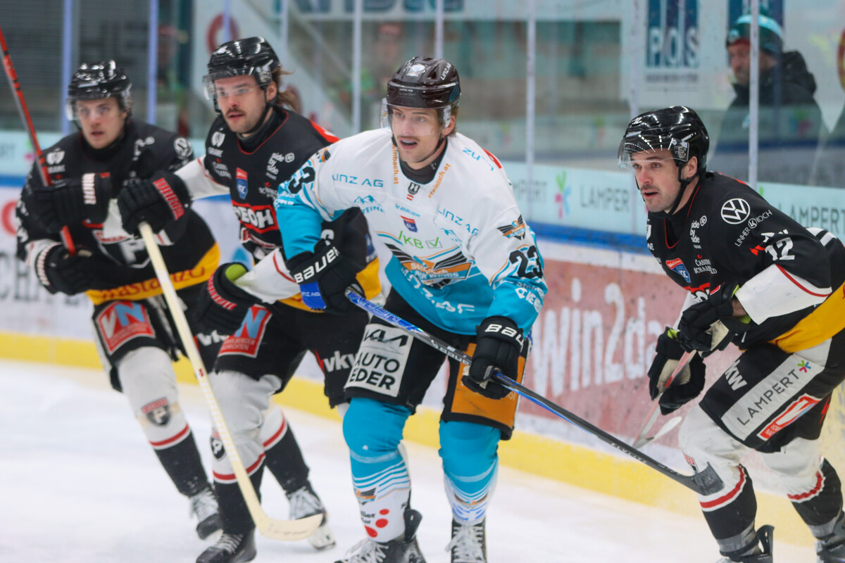 Die Pioneers-Offensive rund um Cole Gallant und Oskar Maier kamen gegen die Linzer nicht wirklich in Fahrt.⇒Dorner/PIV