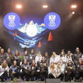 Medaillenfeier der Olympiahelden