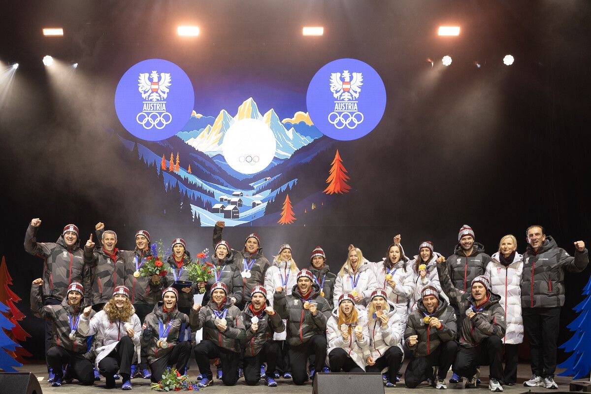 Medaillenfeier der Olympiahelden