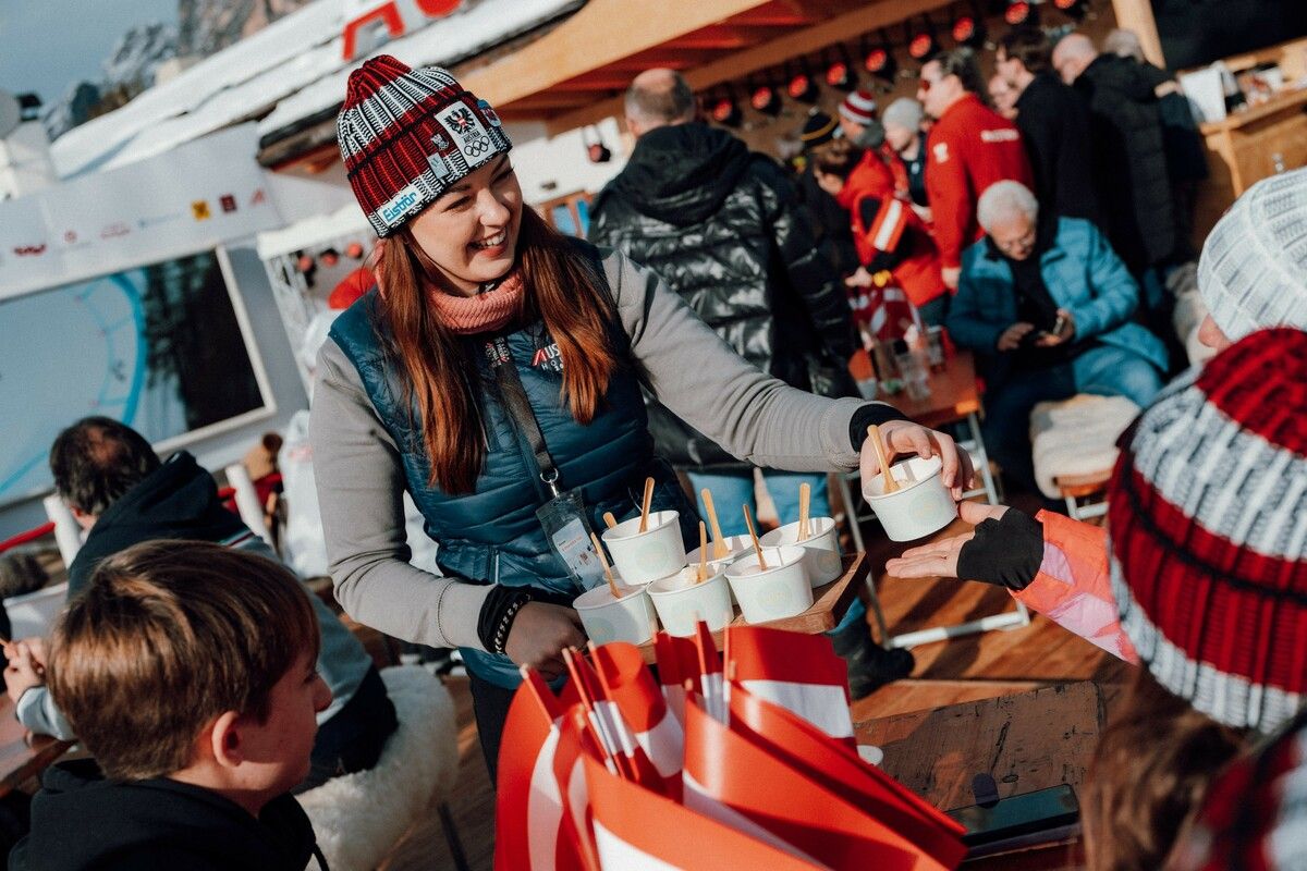 Gelato hat in Italien immer Saison – derzeit auch im Austria House in Cortina.