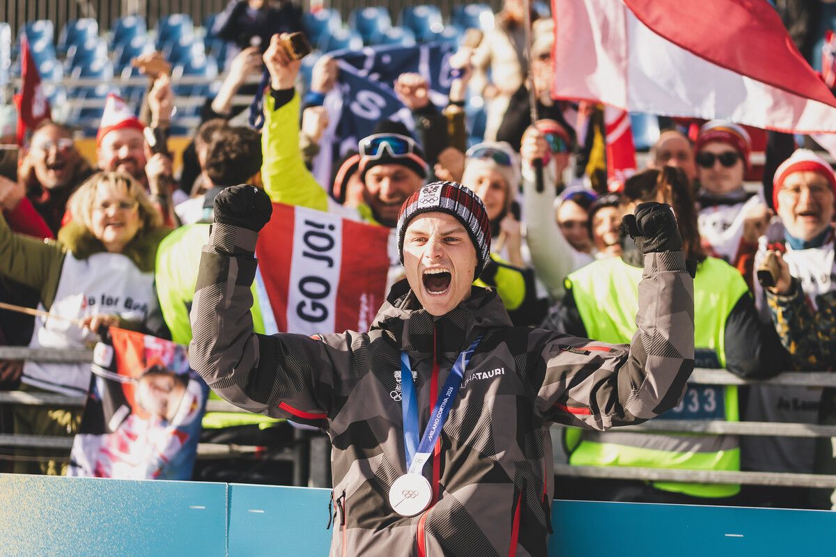 Johannes Lamparter jubelte ausgelassen über die Silbermedaille bei den Olympischen Spielen. ⇒apa