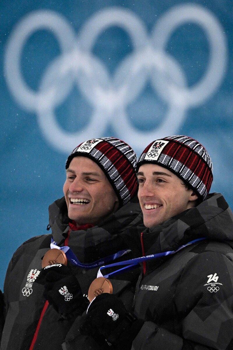 Johannes Lamparter (l.) und Stefan Rettenegger holten Bronze im Teamsprint der Nordischen Kombination.⇒APA