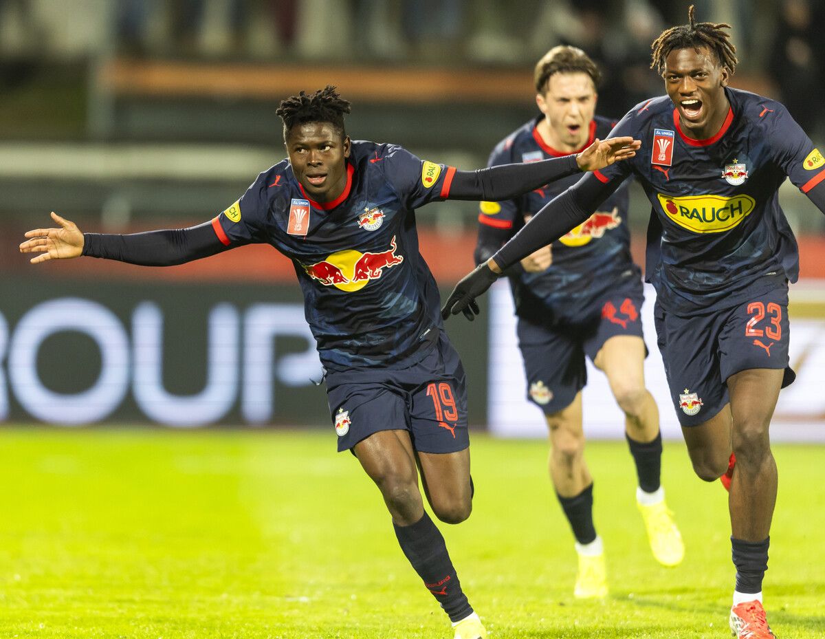 Karim Konate als Goldtorschütze im Cup-Viertelfinale für Salzburg.⇒gepa