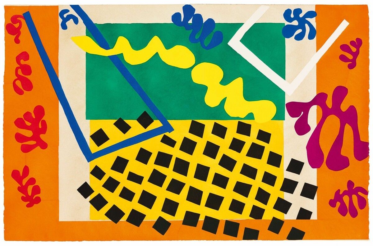 Nach einer schweren Erkrankung entwickelte Matisse die Technik des „Malen mit der Schere“.⇒Schirmer/Mosel Verlagsarchiv (2)