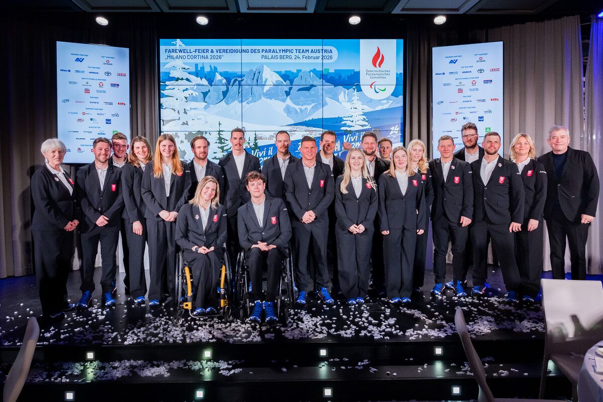 Österreichs Abordnung für die Paralympischen Winterspiele in Italien. ⇒gepa