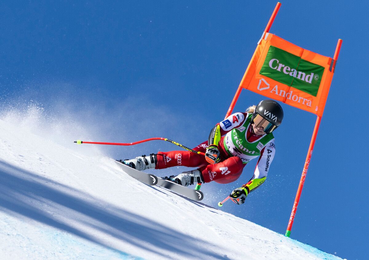 Schon im ersten Training nach den Olympischen Winterspielen zeigte Ariane Rädler wieder auf und war beste ÖSV-Dame.⇒gepa