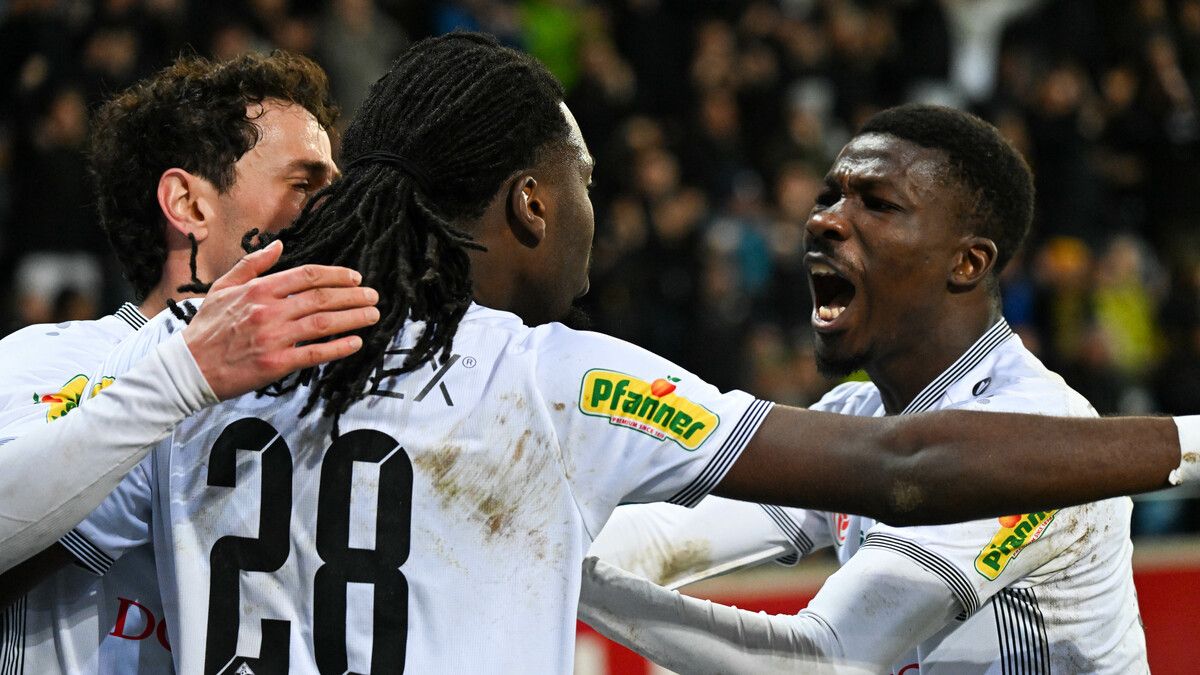 Der Jubel war groß, als Yann Massombo in seinem 20. Ligaspiel erstmals traf.⇒gepa