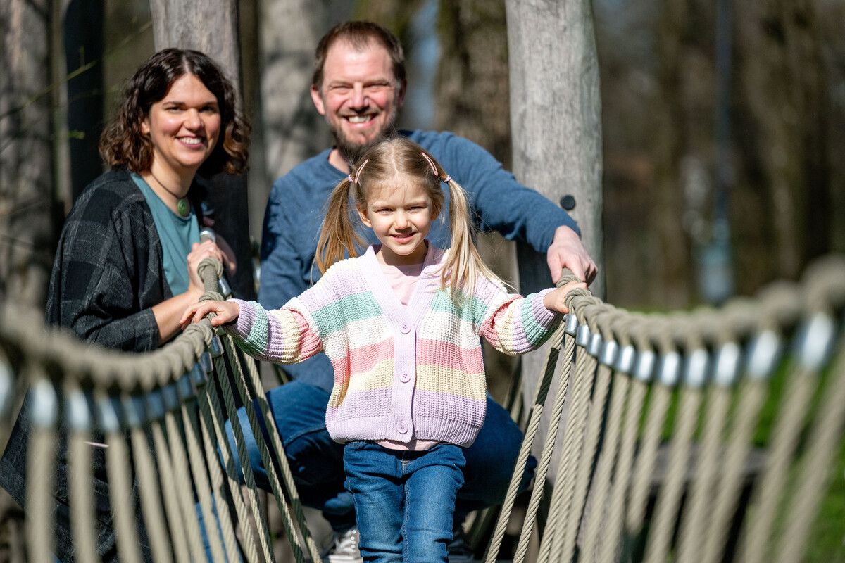 Der öffentliche Spielplatz hinter dem Kindergarten Dornbirn-Niederbahn eignet sich bestens für einen kleinen Ausflug mit der Familie. ⇒VN/Rhomberg
