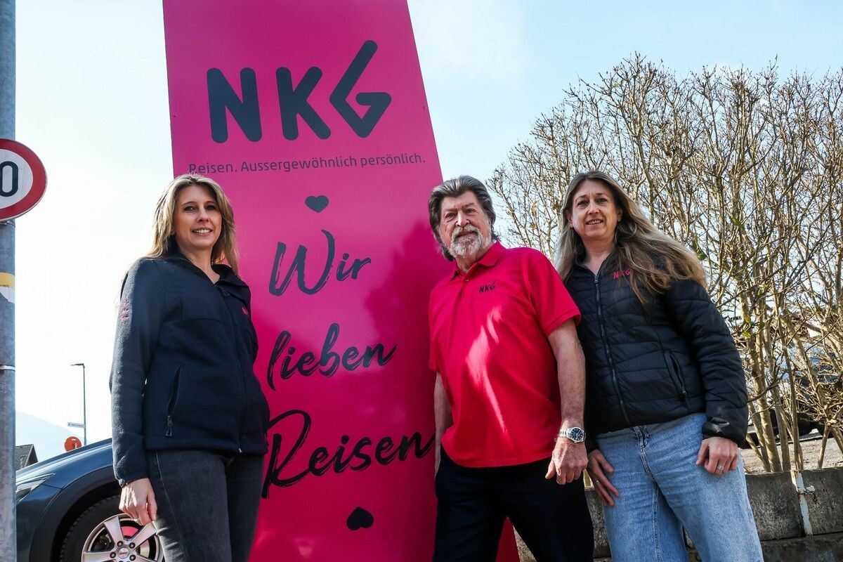Feiern 80 Jahre NKG Reisen: Sabrina, Günther und Michaela Greber.⇒VN