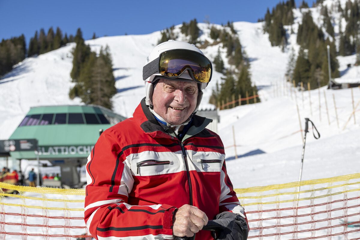 Hans Haueis steht mit 91 Jahren noch auf den Skiern. »A5