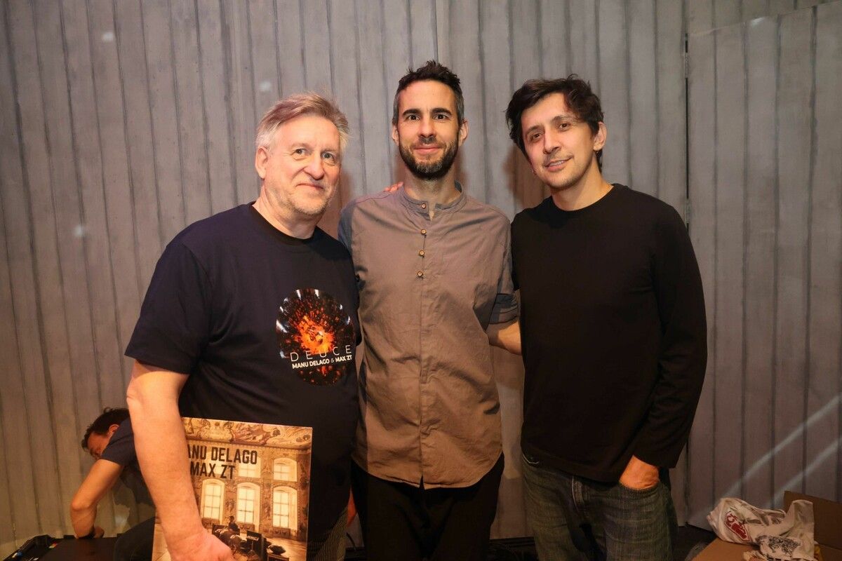 Geburtstagskind Armin Weber, Manuel Delago und Max TZ.⇒ame (3)