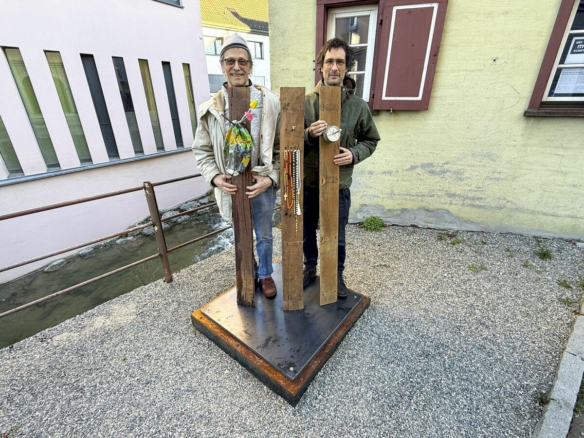 Hugo Schneider und Thomas Hämmerle auf ihrem m2 Kunst. ⇒Franc