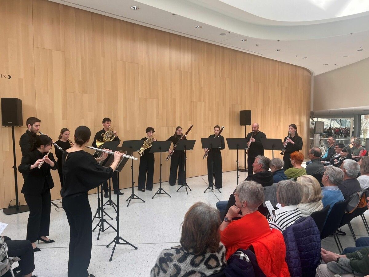 Im Montforthaus Feldkirch ließen Studierende der Stella Musikhochschule Bläserkammermusik lebendig werden.⇒VN