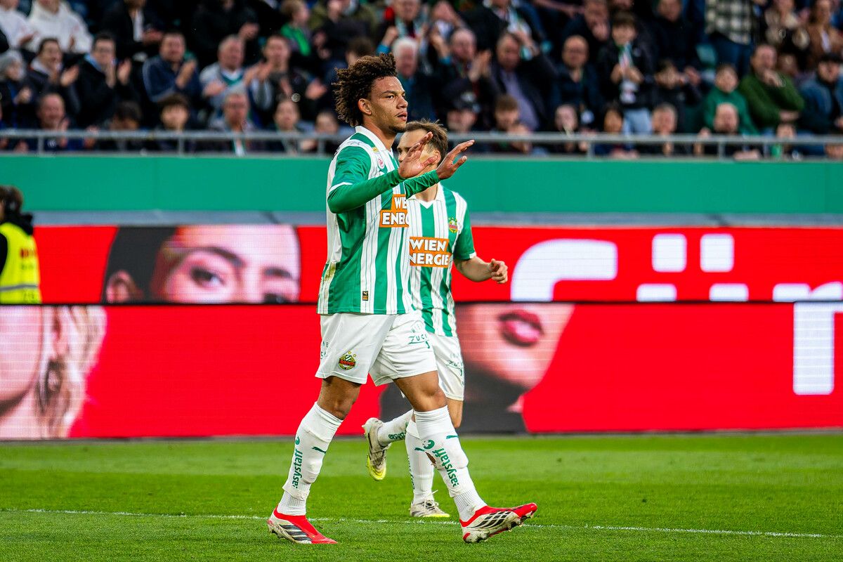 Janis Antiste wurde mit seinem Tor gegen Salzburg der Held für SK Rapid.⇒gepa