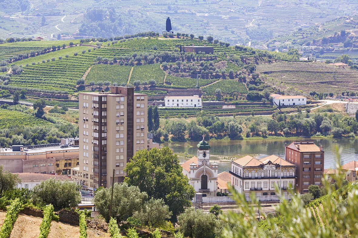 Oben auf dem Hügel befindet sich unweit des Douro das Weingut Sandeman.