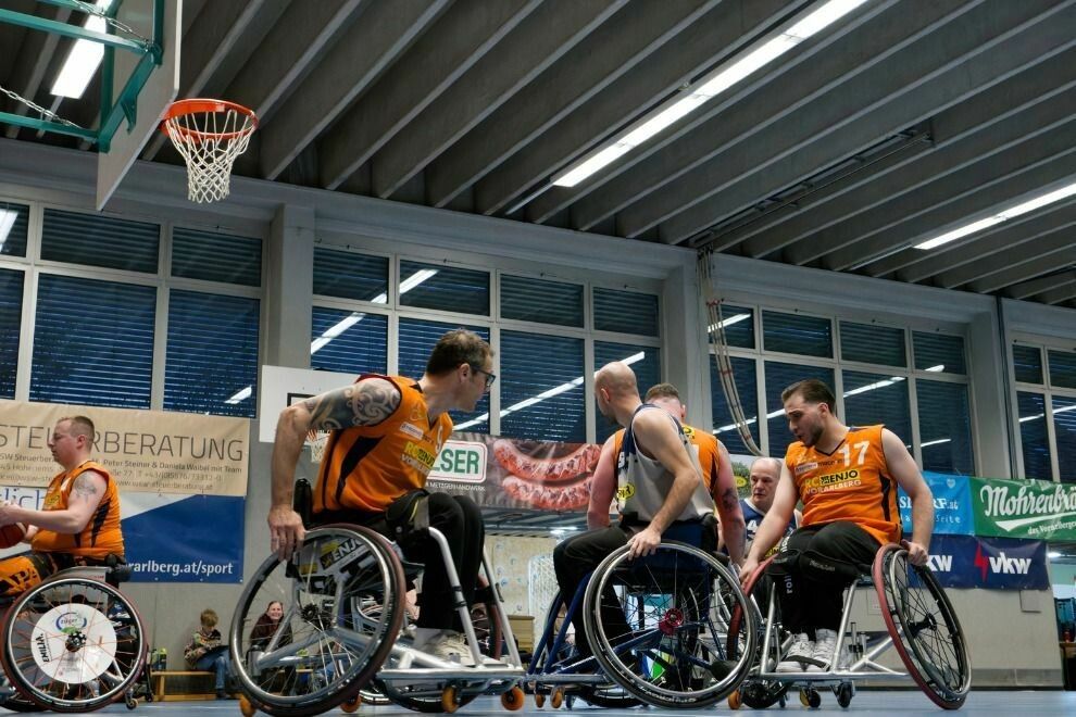 Rollstuhlbasketball der Spitzenklasse in der Sporthalle der VMS Altach.⇒mima (2)