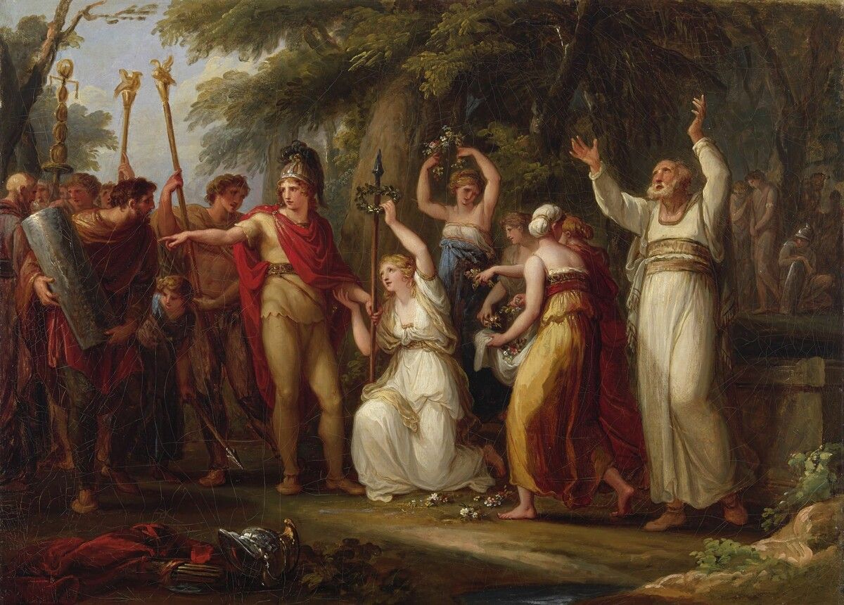 Angelika Kauffmann, Ölskizze zu „Hermann von Thusnelda gekrönt“, 1786, Öl auf Leinwand. ⇒Johannes Plattner