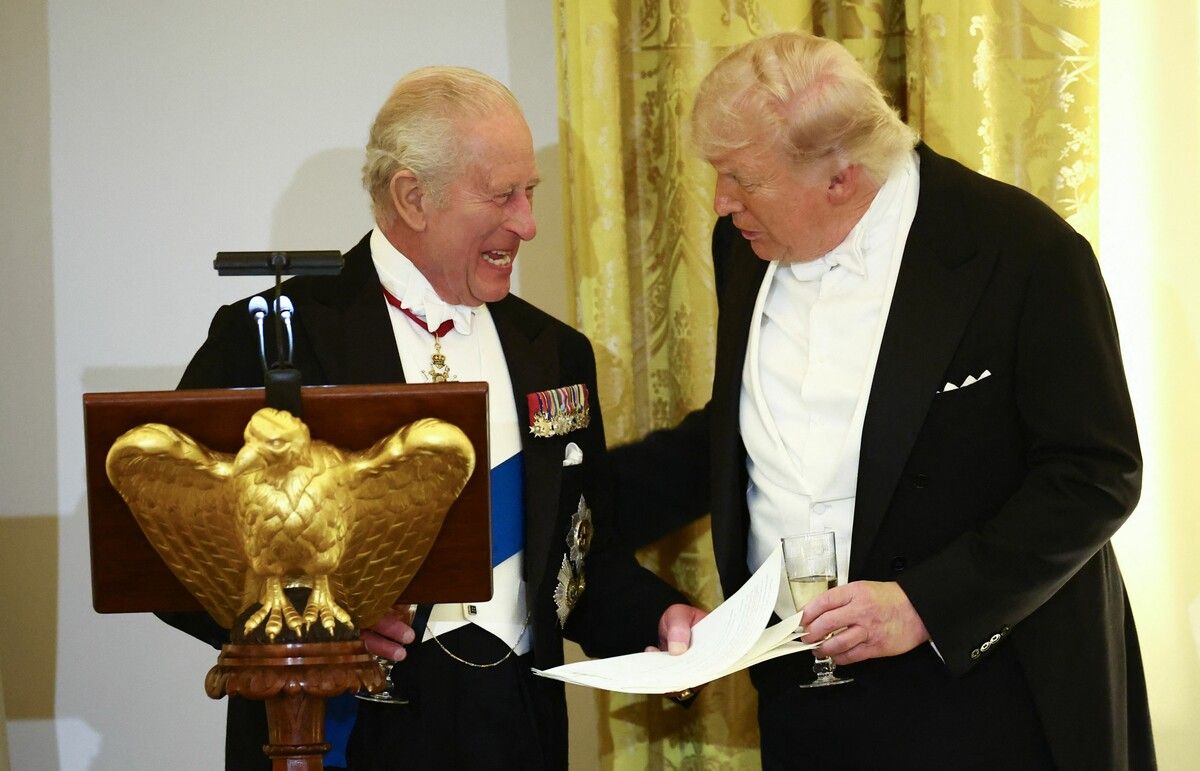 Bestens gelaunt zeigte sich König Charles III. bei seinem Besuch im Weißen Haus. 