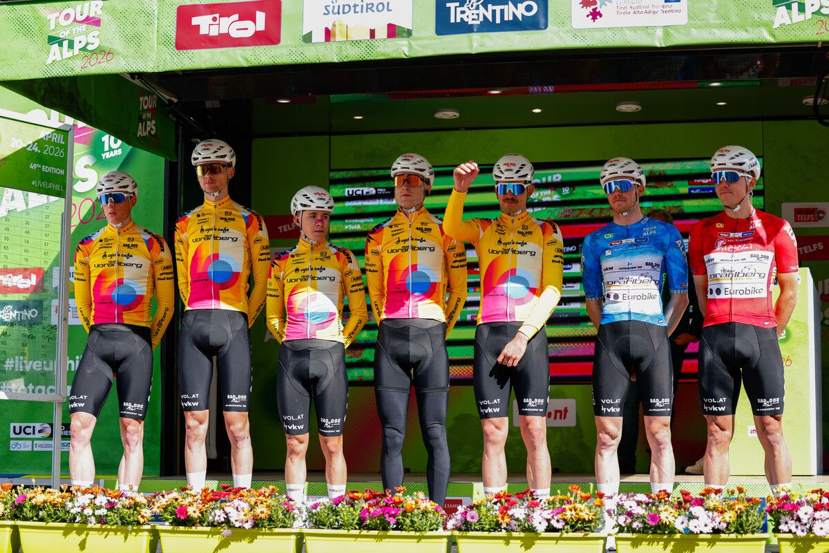 Das Radteam Vorarlberg präsentierte sich bei der erstmaligen Teilnahme an der Tour of the Alps mannschaftlich geschlossen und stark.⇒GEPA