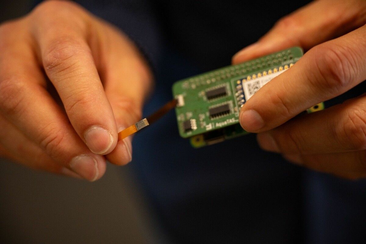Der Sensor ist kleiner als ein Fingernagel.