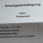 Mit Diebstahlsanzeige abgeblitzt