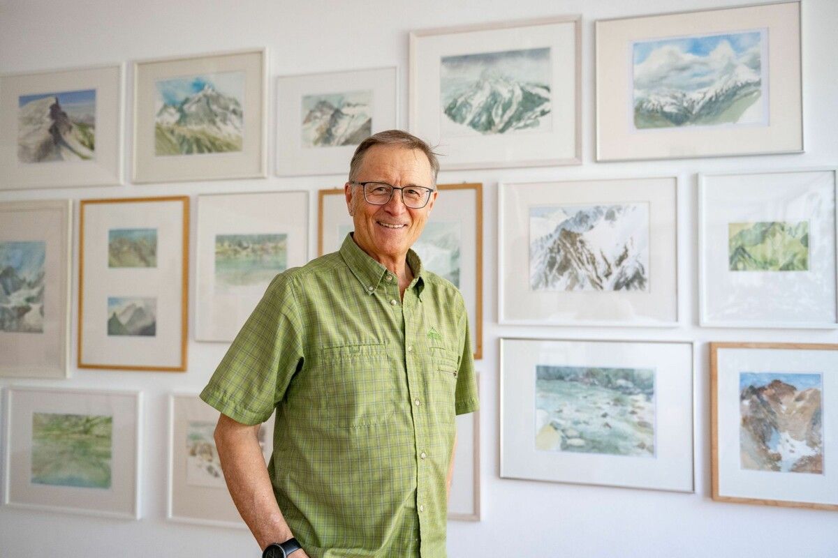 Die Ausstellung im Bildungshaus Batschuns zeigt die Aquarelle von Roland Haas als Ergebnis eines lebenslangen Unterwegsseins.⇒VN/Beate Rhomberg