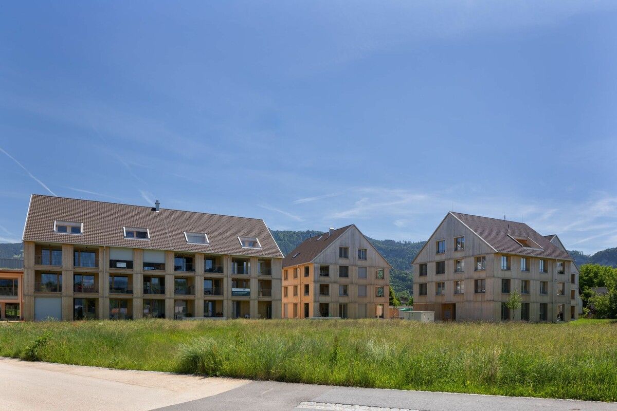 Die Wohnanlage Längleweg in Altach. In der Anlage, die höchsten Nachhaltigkeitskriterien entspricht, stehen bereits fertiggestellte Wohnungen zum Verkauf.⇒FA, FA/Rauch, VN/Paulitsch