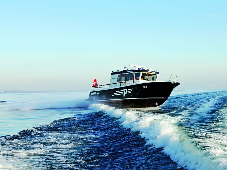 Ein Boot der Schweizer Seepolizei im Einsatz. ⇒KAPO