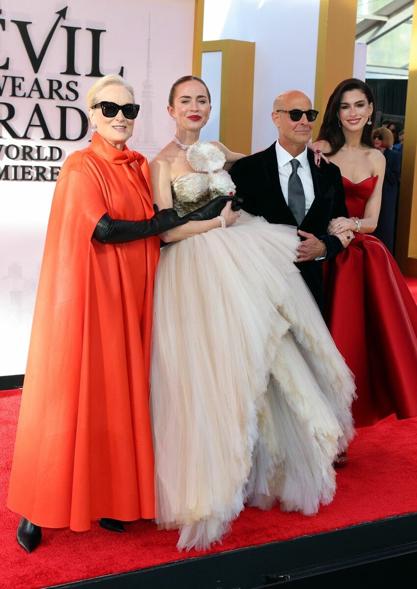 Emily Blunt und Stanley Tucci bei der Premiere von „Der Teufel trägt Prada“.⇒AFP