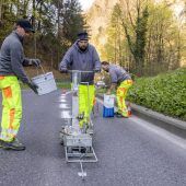 Neue Markierungen sollen Radfahren sicherer machen – Test auf L50 gestartet. »A7